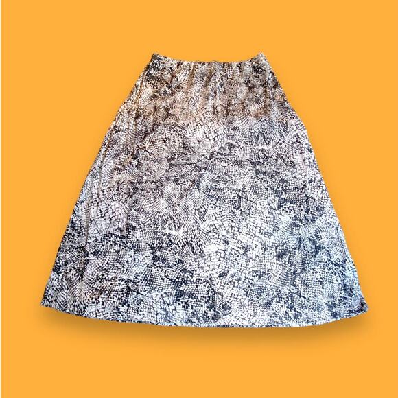 Cloth & Stone 100% Lyocell Snake Print Midi Elastic Waist Skirt Size Med - Picture 1 of 6